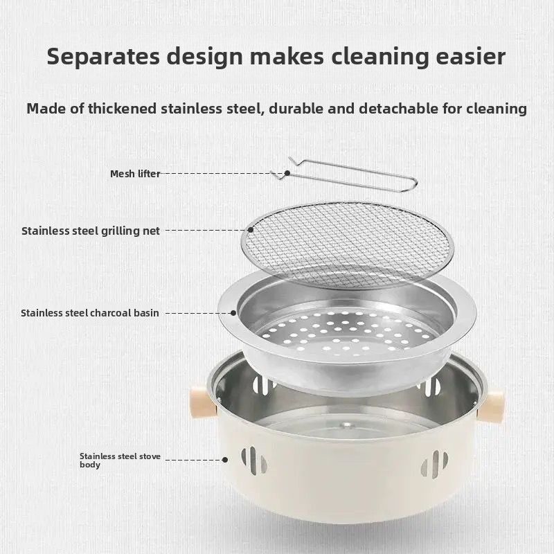 Multifunktionaler Outdoor-Grillofen, tragbarer Indoor-Teekocher im koreanischen Stil für Zuhause und Camping_voghion.com