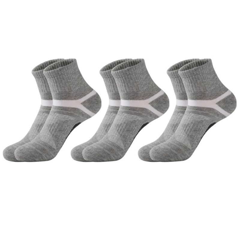3 perechi de șosete sport negre din bumbac de înaltă calitate pentru bărbați, șosete sport casual moi, vară, absorb transpirația, respirabil, pentru bărbați_voghion.com