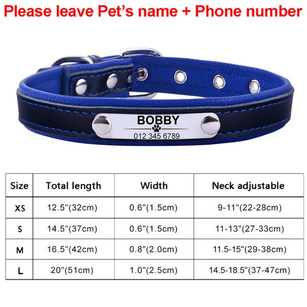 Personalized Leather Collar, Dog Collars, Pet Necklace Soft Padding, With Free Engraving For Small, Medium, And Large_voghion.com