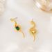 Temperament Diamond Shaped Earrings For Women's Fashion, Emerald Wrapped Small Snake Earrings, Instagram Trend_voghion.com