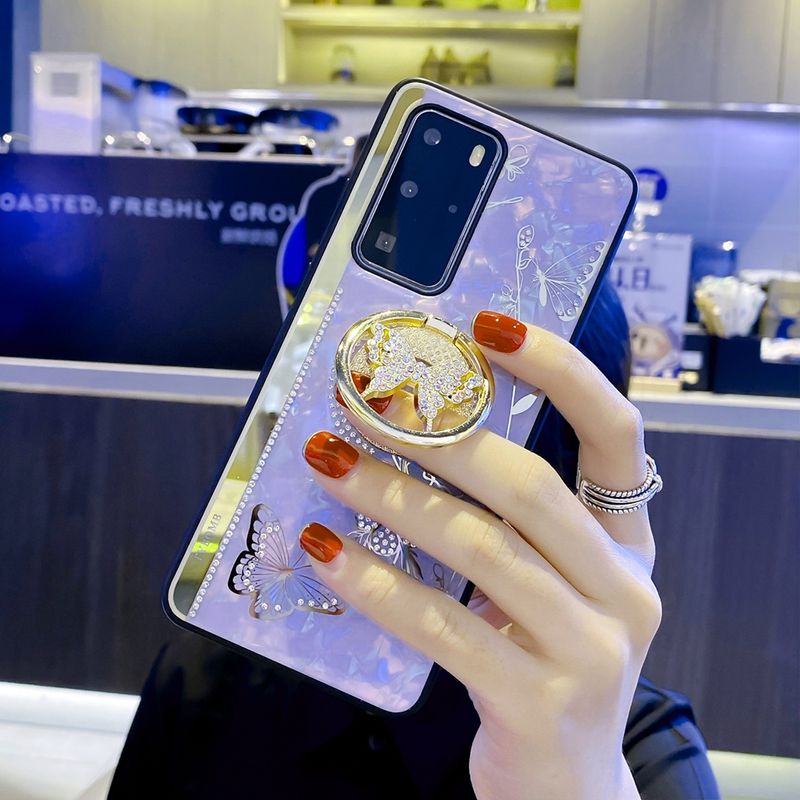 Luxury Butterfly Phone Case for Huawei Mate 50 40 30 P50 Pro P40 P60 Art Nova 9 SE 11 Ultra 10 Pro 8 7 Nova9 Ring Holder Cover_voghion.com
