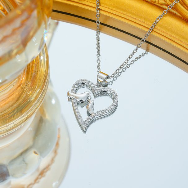 Micro-intarsien liebe mandarin ente halskette weibliche persönlichkeit nische design gefühl net rot temperament echt vergoldung einfache_voghion.com