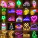 LED Neon Moon Heart Rainbow Star Creative Night Light For Bedroom Decor, Battery & USB Powered, Multiple Shapes (Lightning, Love, Unicorn)_voghion.com