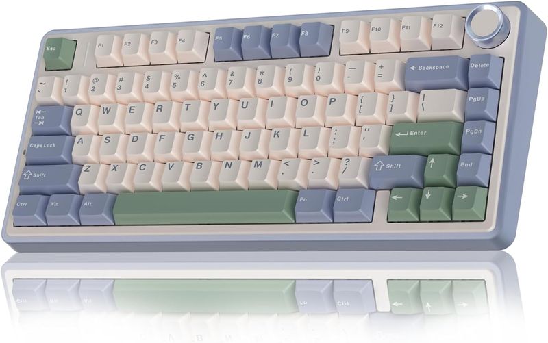 AULA F75 75% Wireless Mechanical Keyboard, Hot Swappable Creamy Keyboard, Pre-lubed Reaper Switches RGB Backlit Gaming Keyboards, 2.4GHz/Type-C/BT5.0(_voghion.com