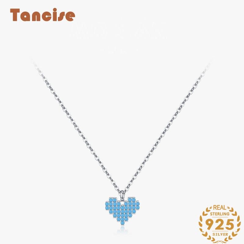 Tancise S925 Ayar Gümüş Lüks Kişilik Kolye Kadın Klasik Gelgit Kolye_voghion.com