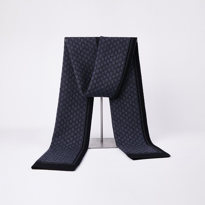 Designer men's retro printed knitted wool scarf men's plaid scarf fashionable wear men's wool plaid scarf Baoge scarf men's_voghion.com
