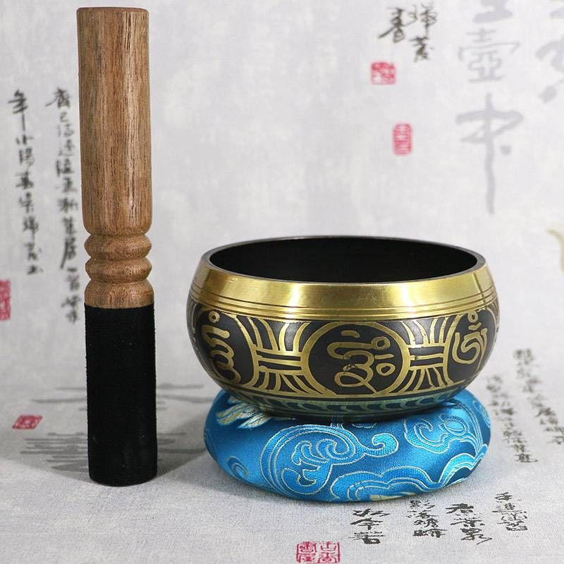 Nepal Singing Bowl Handmade Bowl Hand-Hammered Tibetan Singing Bowl Set - Stress Relief, Chakra Balancing & Meditation Tool_voghion.com