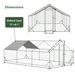 Large Metal Chicken Coop, Walk-in Chicken Run,Galvanized Wire Poultry Chicken Hen Pen Cage, Rabbits Duck Cages With Waterproof And Anti-Ultraviolet Cover For Outside(10' L X 20' W X 6.56' H)_voghion.com