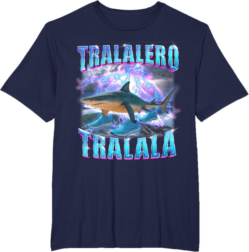 Tralalero Tralala Bootleg Zabawny Mózgowy Włoski Rekin Mem Koszulka_voghion.com