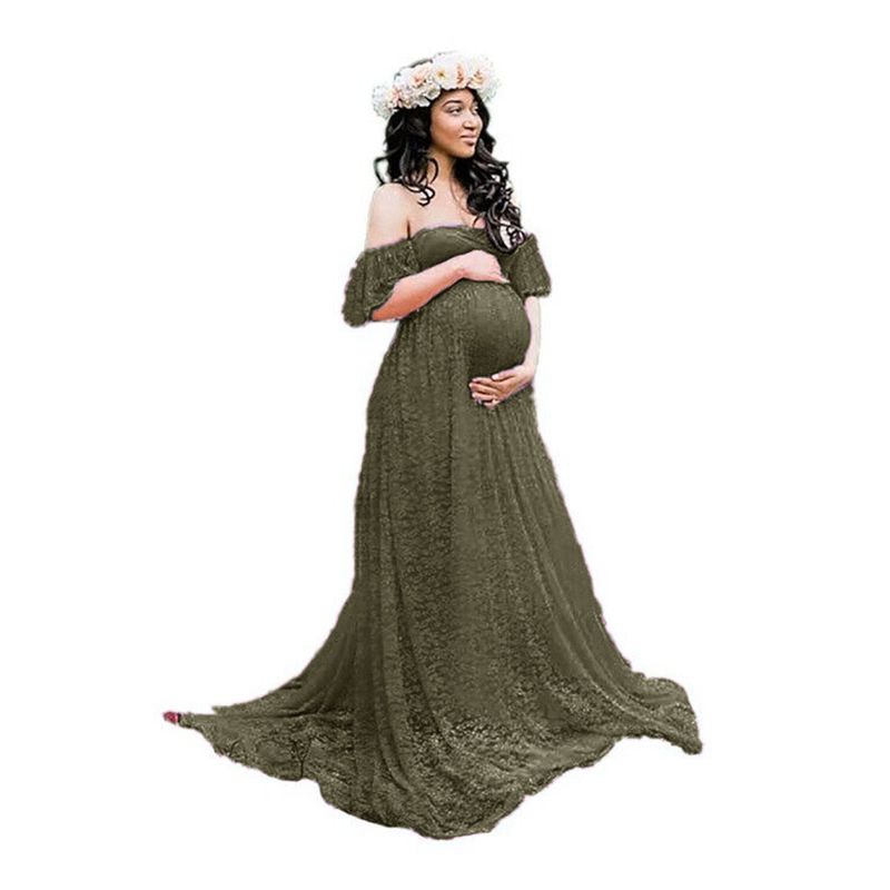 Rochie de maternitate cu mânecă scurtă, model floral, model floral, model floral, 8919 (ofertă specială)_voghion.com