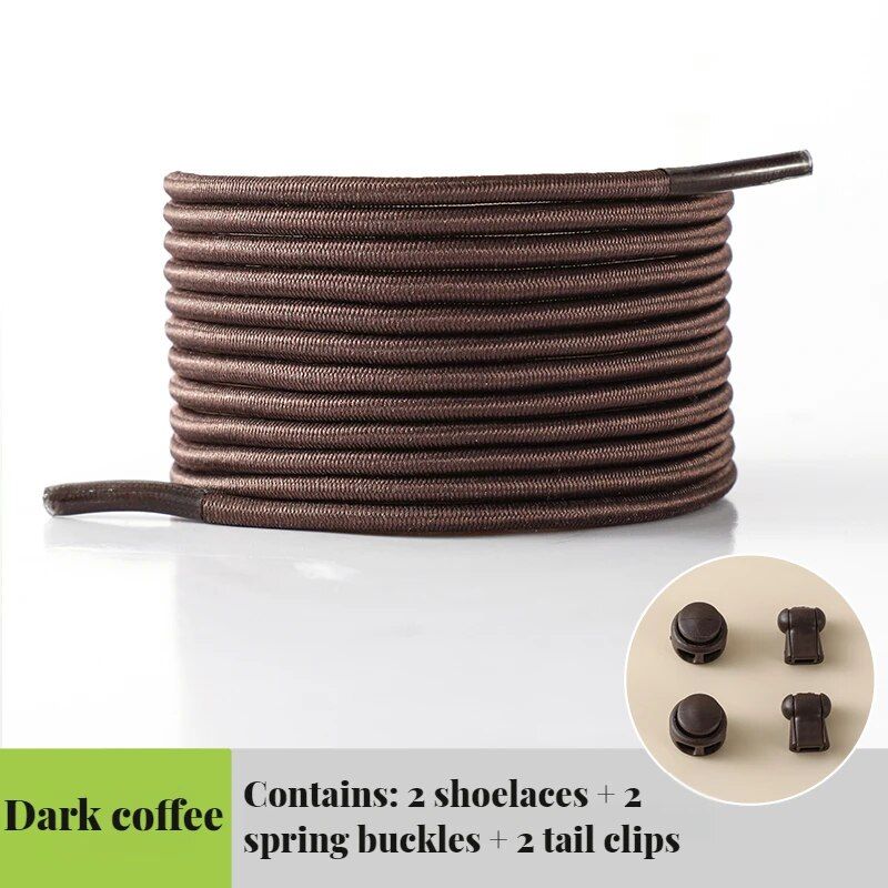 1Piar Elastic Shoelac Sneakers Quality Lock Shoe lac Round Tennis Lac Without ti Adult Kids Rubber Bands for_voghion.com