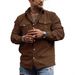 Herren Cordjacke mit Knöpfen, langärmelig, gestreift, lässig, Retro, Doppeltasche, Arbeitsoberteil_voghion.com
