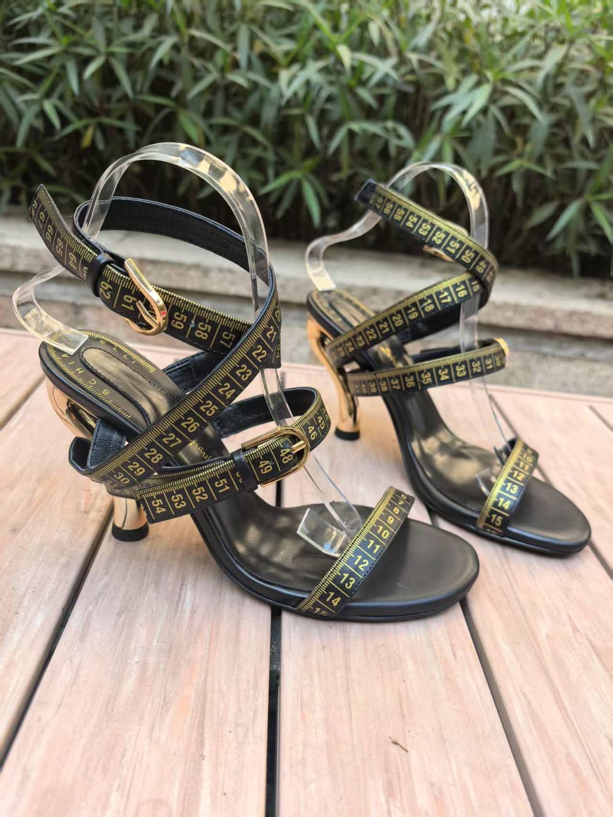 Women’s Shoes High End Fashion Women's Shoes Letter Strap Sandals Small Fragrance Style High Heels Straps_voghion.com