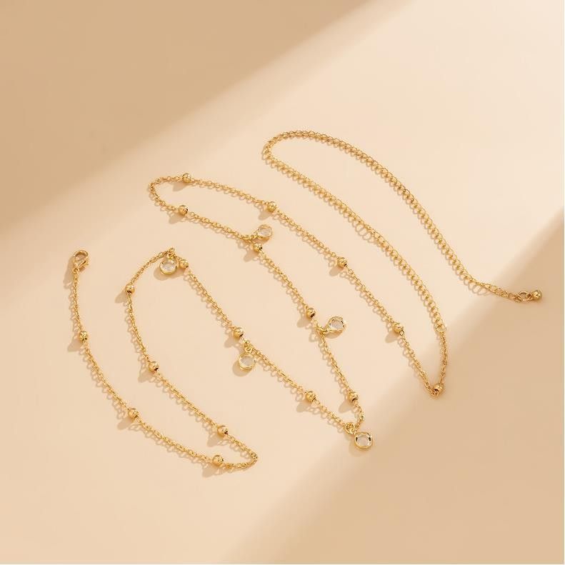 Catena per il corpo con strass casual in metallo e perline di rame con nappa sexy_voghion.com