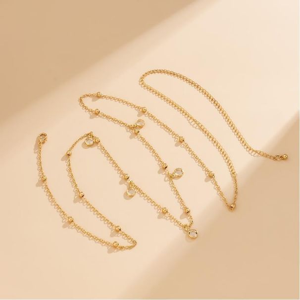 Catena per il corpo con strass casual in metallo e perline di rame con nappa sexy_voghion.com