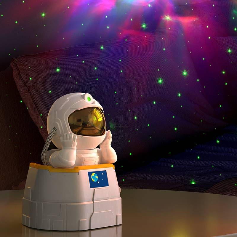 Astronaut Galaxy Projector - Dual Function- Projector And Night Light, USB Powered, Remote Control & Timer, Bluetooth Speaker - With White Noise_voghion.com