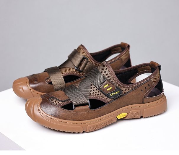 0936 Mesh Tuch Herren Freizeitschuhe Sandalen Braun, Größe wählen und Verkäufer sagen_voghion.com