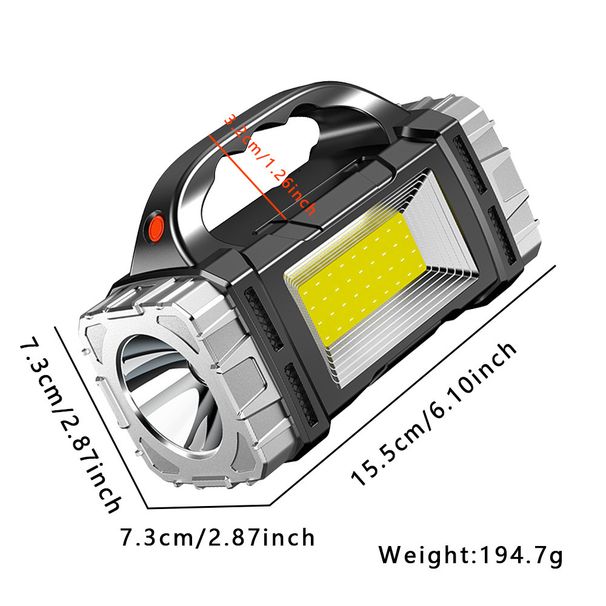 Nová solární nabíjecí multifunkční ruční svítilna LED přenosná kempingová reflektorová svítilna_voghion.com