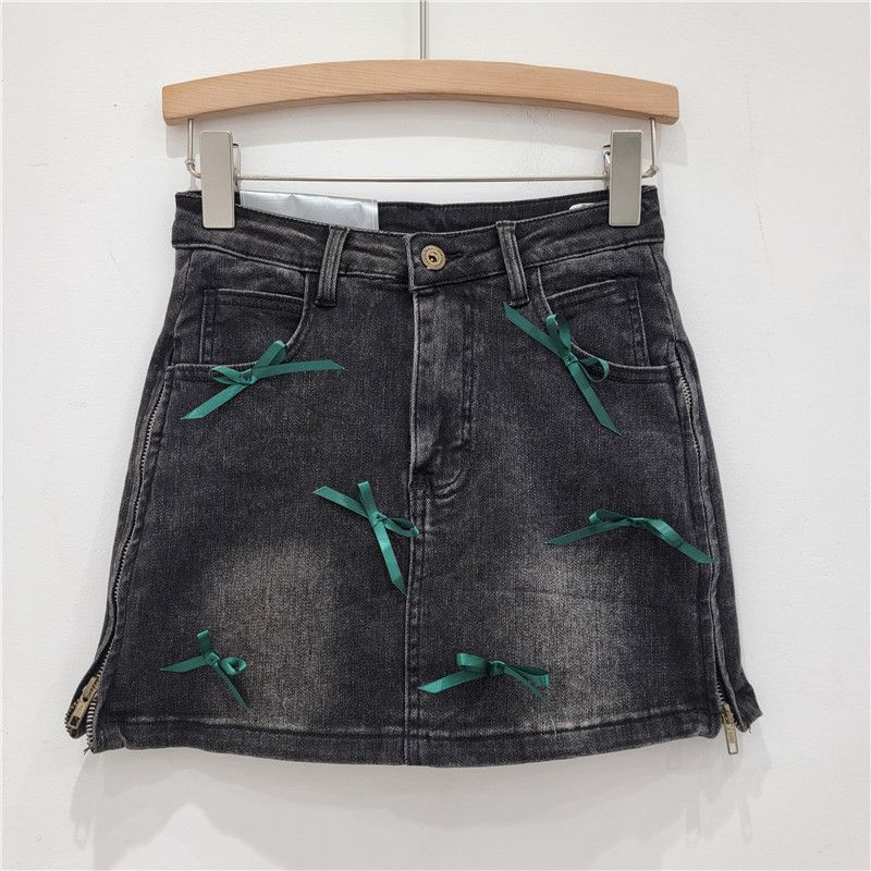 Damenbekleidung Neuer elastischer A-Linien-Freizeit-Kurzrock mit hoher Taille_voghion.com