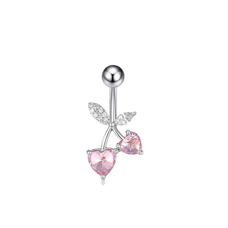Produttore di gioielli per piercing all'ombelico con bottone in zircone a forma di cuore con design a farfalla transfrontaliero_voghion.com