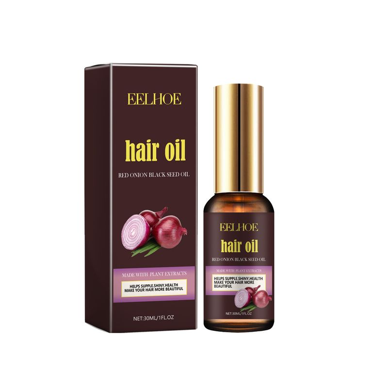Rote Zwiebel, Schwarzkümmelöl, ätherisches Haarpflegeöl, nährende Haarpflege, geschmeidiges, feuchtigkeitsspendendes, reparierendes, trockenes und krauses ätherisches Öl_voghion.com