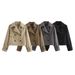 Damenbekleidung Schicke zweireihige kurze Trenchcoats für Damen – Stilvolle Revers-Crop-Jacke in Schwarz, Grau, Khaki und Dunkelbraun (S/M/L/XL)_voghion.com