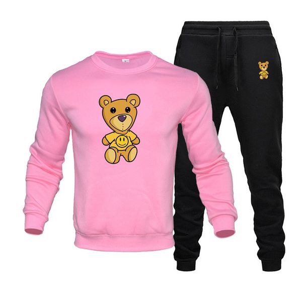 Nové pánské a dámské volné vlněné mikiny s kulatým výstřihem, kapucí a kalhotami, oblek s kapucí, sportovní oblečení na běhání, unisex_voghion.com