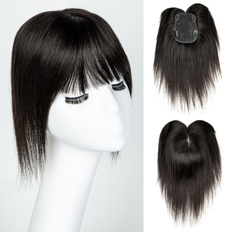 Human Hair Toppers For Women Thin In Toppers Withr Bangs Straight Hair Bangs Toupee For Women_voghion.com