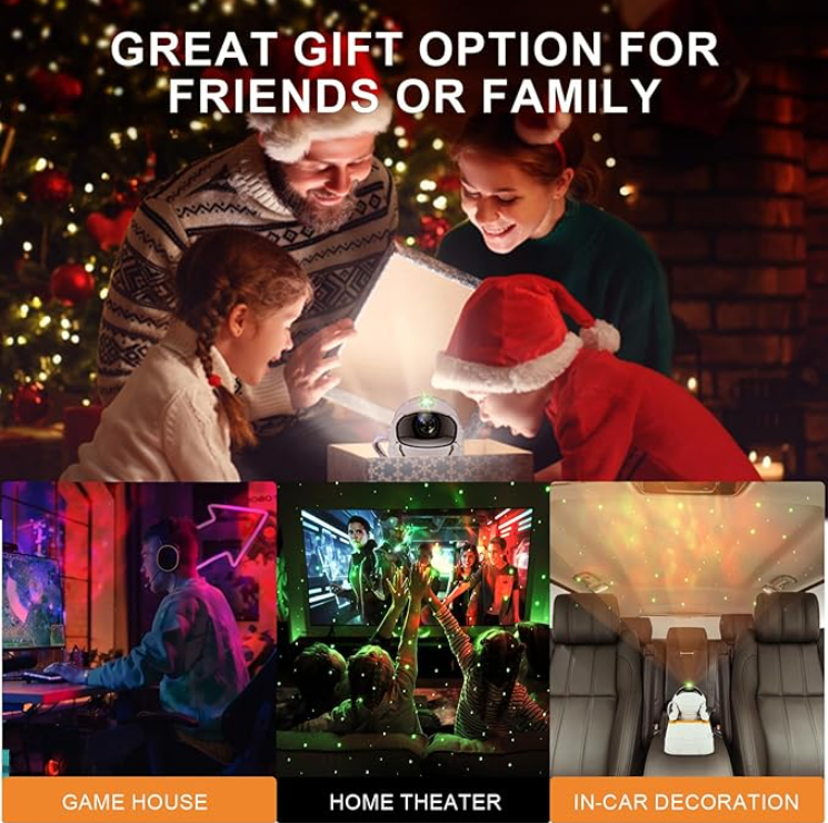 Astronaut Galaxy Projector, Star Night Light Space Projector, Starry Nebula Ceiling LED Lamp With Remote Control, USB Powered_voghion.com