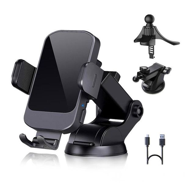Caricabatterie wireless rapido per auto da 15 W per telefono - Supporto magnetico universale per bocchette dell'aria con bloccaggio automatico e ricarica Qi (nero/oro/argento)_voghion.com