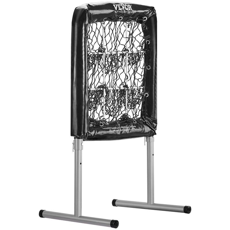 VEVOR 9 Hole Baseball Net, 28"x27" Softball Baseball Training Equipment For Hitting Pitching Practice, Heavy Duty Height Adjustable Trainer Aid With Strike Zone & 4 Ground Stakes, For Youth Adults_voghion.com
