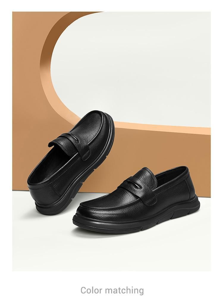 Suitable For All Seasons 2024 Genuine Leather New Comfortable Casual Breathable Sole Soft Surface Versatile Loafers Men's Shoes_voghion.com
