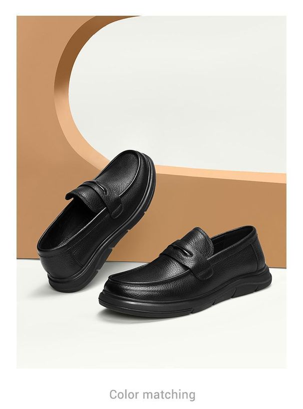 Suitable For All Seasons 2024 Genuine Leather New Comfortable Casual Breathable Sole Soft Surface Versatile Loafers Men's Shoes_voghion.com