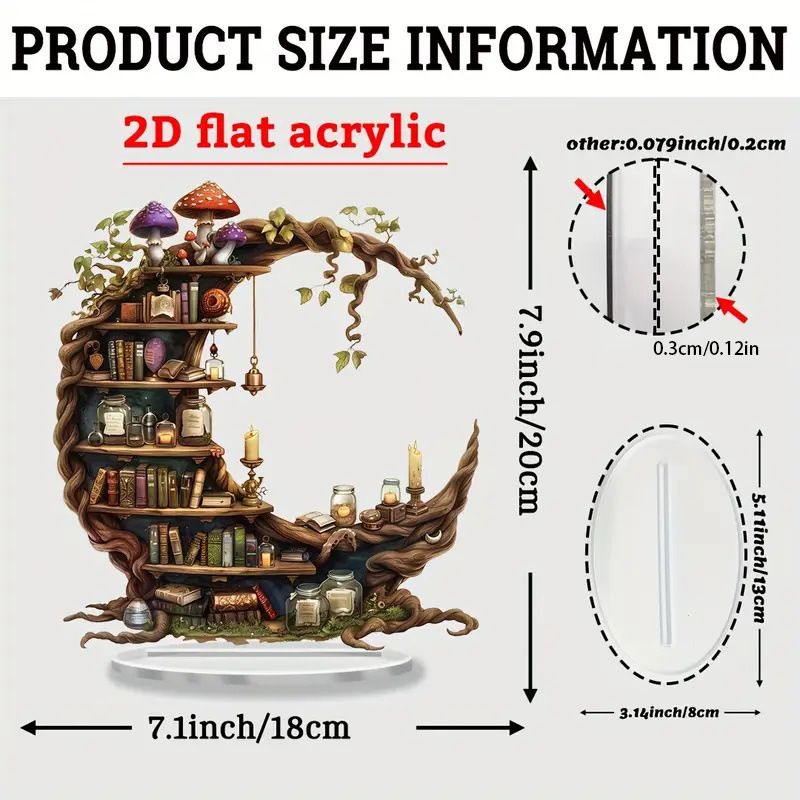 Wohnmöbel, skurrile Halbmondform, Acryl-Schreibtischdekoration, Bücherregal-Design, perfekt für Zuhause und das Büro_voghion.com