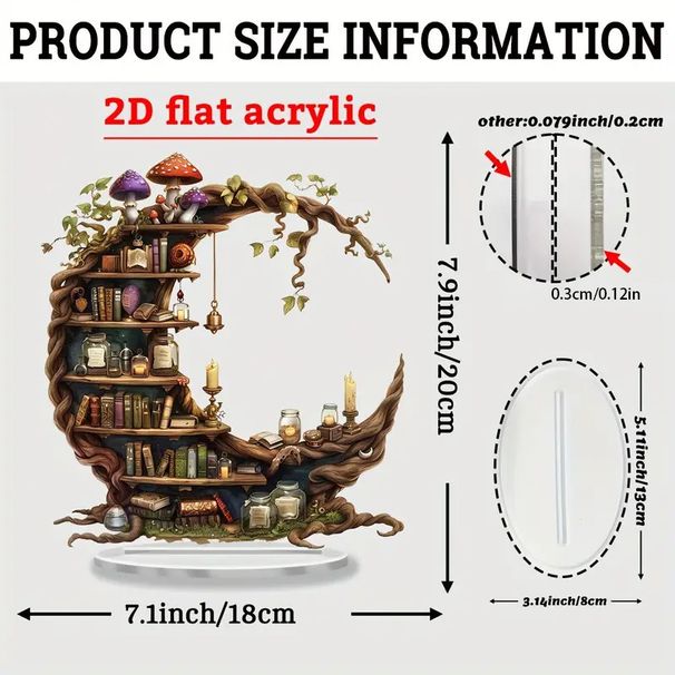 Wohnmöbel, skurrile Halbmondform, Acryl-Schreibtischdekoration, Bücherregal-Design, perfekt für Zuhause und das Büro_voghion.com