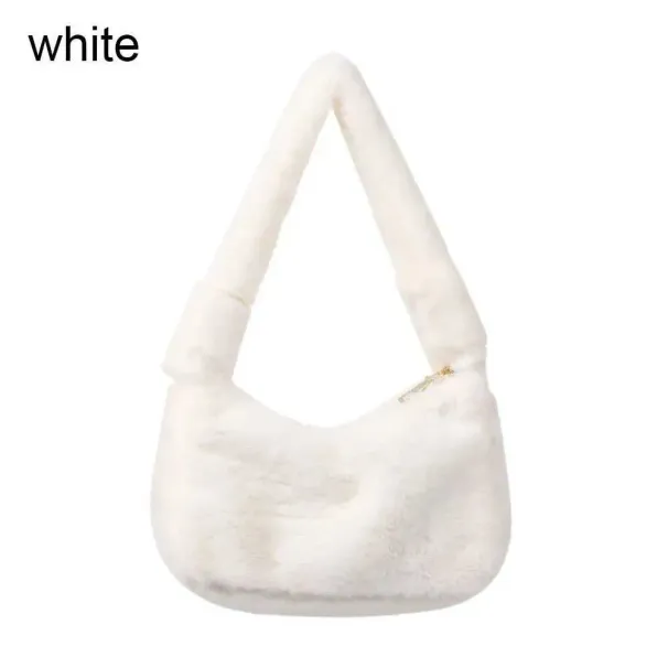 Fi Wen mini apavu sieviešu ziemas plīša apakšas soma vienkrāsaina pūkaina rokassoma mazs maks Y241026_voghion.com