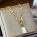 Collana con fibbia OT in madreperla irregolare, stile europeo e americano, semplice e alla moda transfrontaliera_voghion.com