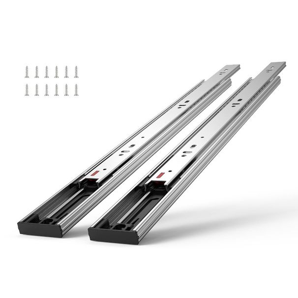 Mount Extension Rails Side Of Full Inch SoftClose 20 Steel Noiseless Guide Slides Duty 6 Track Glides Pairs Cabin Heavy Drawer_voghion.com