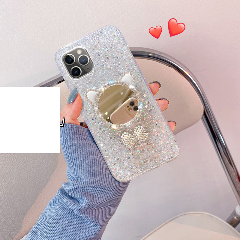 Mobile phone case for iPhone 15 mobile phone case with diamond glitter mirror iPhone 14 Promax protective cover 13 new model for women_voghion.com