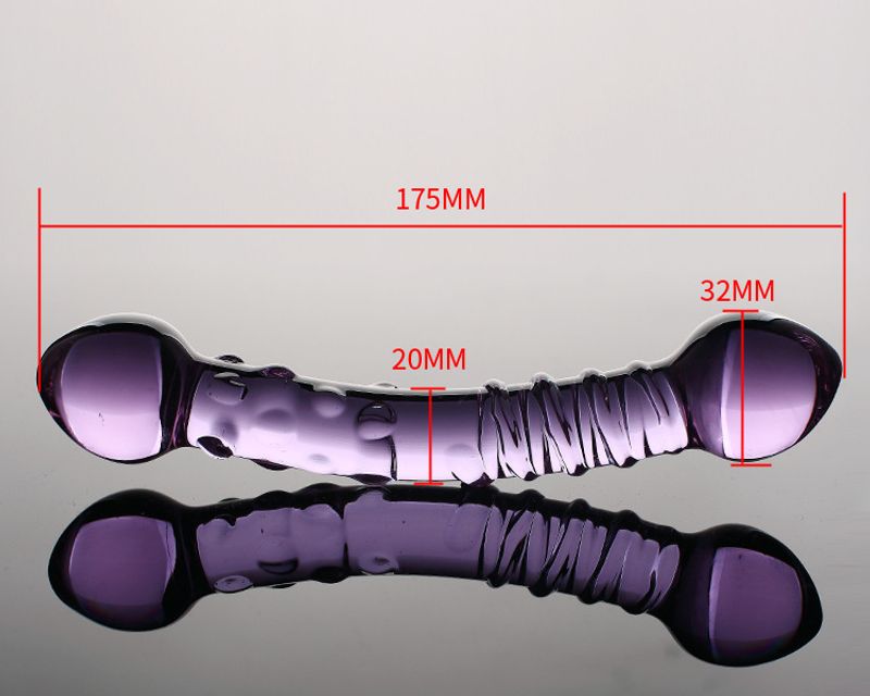 32mm violet artificiel Pyrex verre Dick Anal godemichet Anal perles cristal gode pour adultes jeux Massage de la Prostate_voghion.com