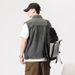Herrenbekleidung, modische Jeansweste für Herren, modische lose Weste für Herren, ärmellose Cargojacke für Herren_voghion.com