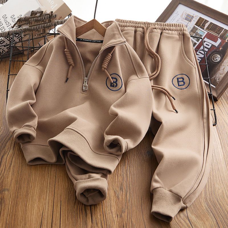 Teenage and guys Children's sweatshirt sports suit 2024 new children's spring clothes boys loose clothes fashionable spring and autumn suits_voghion.com