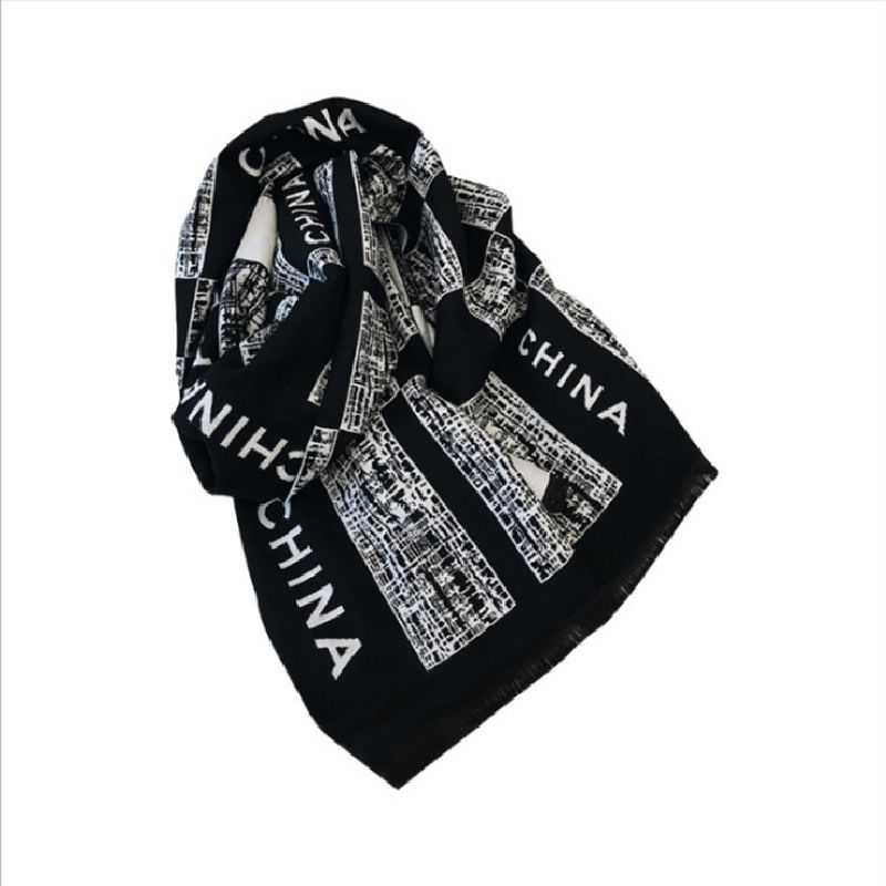Lujo ligero estilo pequeño tendencia de moda Baita mujer otoño e invierno modelos de explosión imitación cachemira chal chal cuello bufanda multiusos_voghion.com