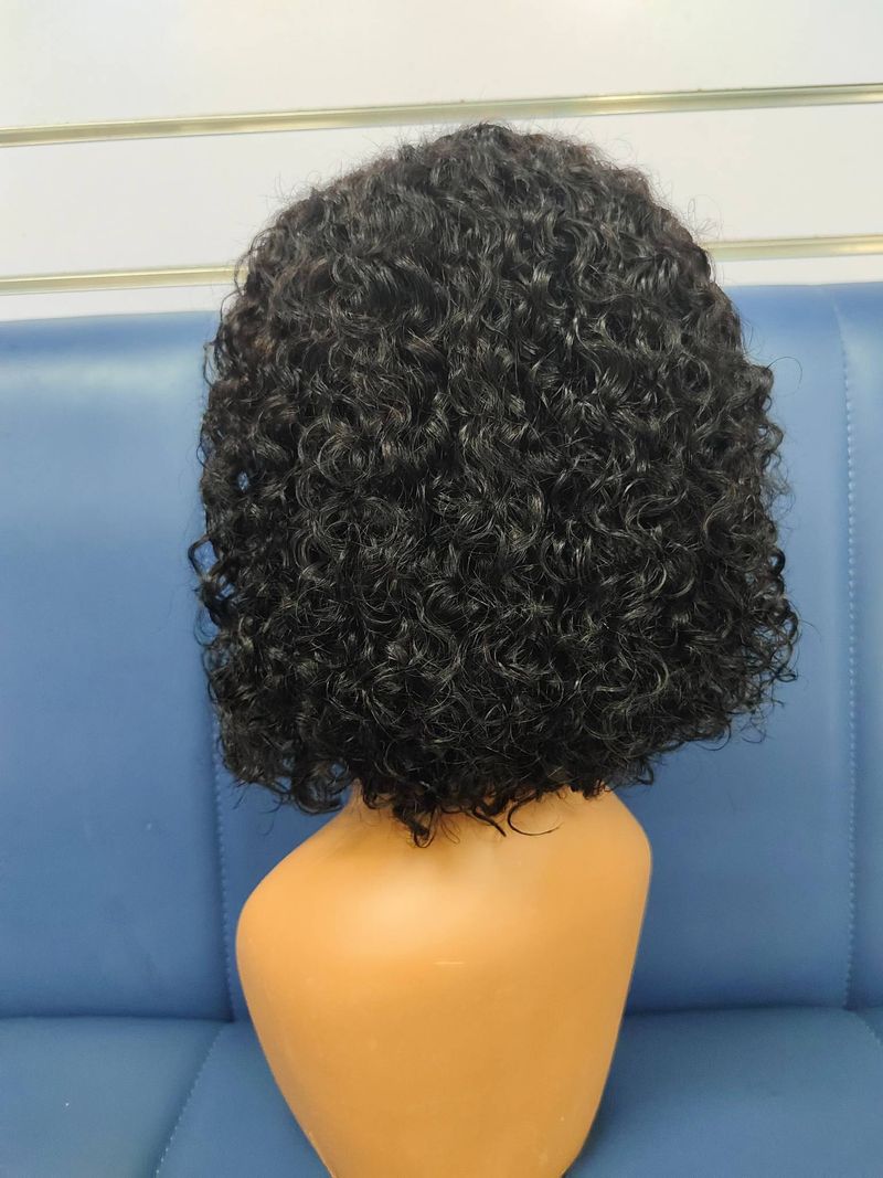 Κοντές Kinky Curly Bob Ανθρώπινη Τρίχα Περούκα Προ-Μαδημένες 13x4 Lace Jerry Curly Ανθρώπινη Τρίχα Περούκες Bob για Γυναίκες_voghion.com