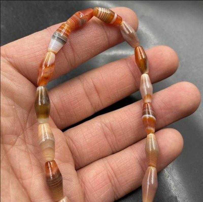 DIY jewelry accessories, deep red wrapped agate, rice beads, loose beads, loose batch_voghion.com