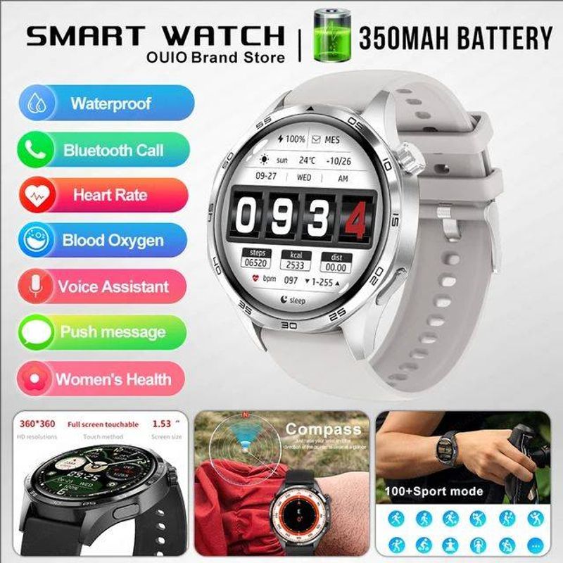 2024. aasta uus Huawei Xiaomi GT5 Pro nutikell meeste NFC GPS-jälgija AMOLED 360*360 HD-ekraan pulsisagedus Bluetooth-kõne nutikell_voghion.com