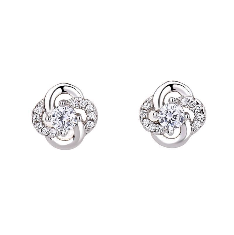 Orecchini alla moda in zircone temperamento stile donna mulino a vento moda semplice orecchini cavi con diamanti_voghion.com