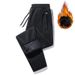 Pantalon de jogging doublé polaire pour homme, pantalon de survêtement chaud d'hiver à jambes droites, pantalon de détente unisexe décontracté avec poignets élastiques_voghion.com