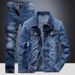 Chaqueta informal de dos piezas para hombre, holgada, de talla grande, versátil y moderna para estudiantes_voghion.com