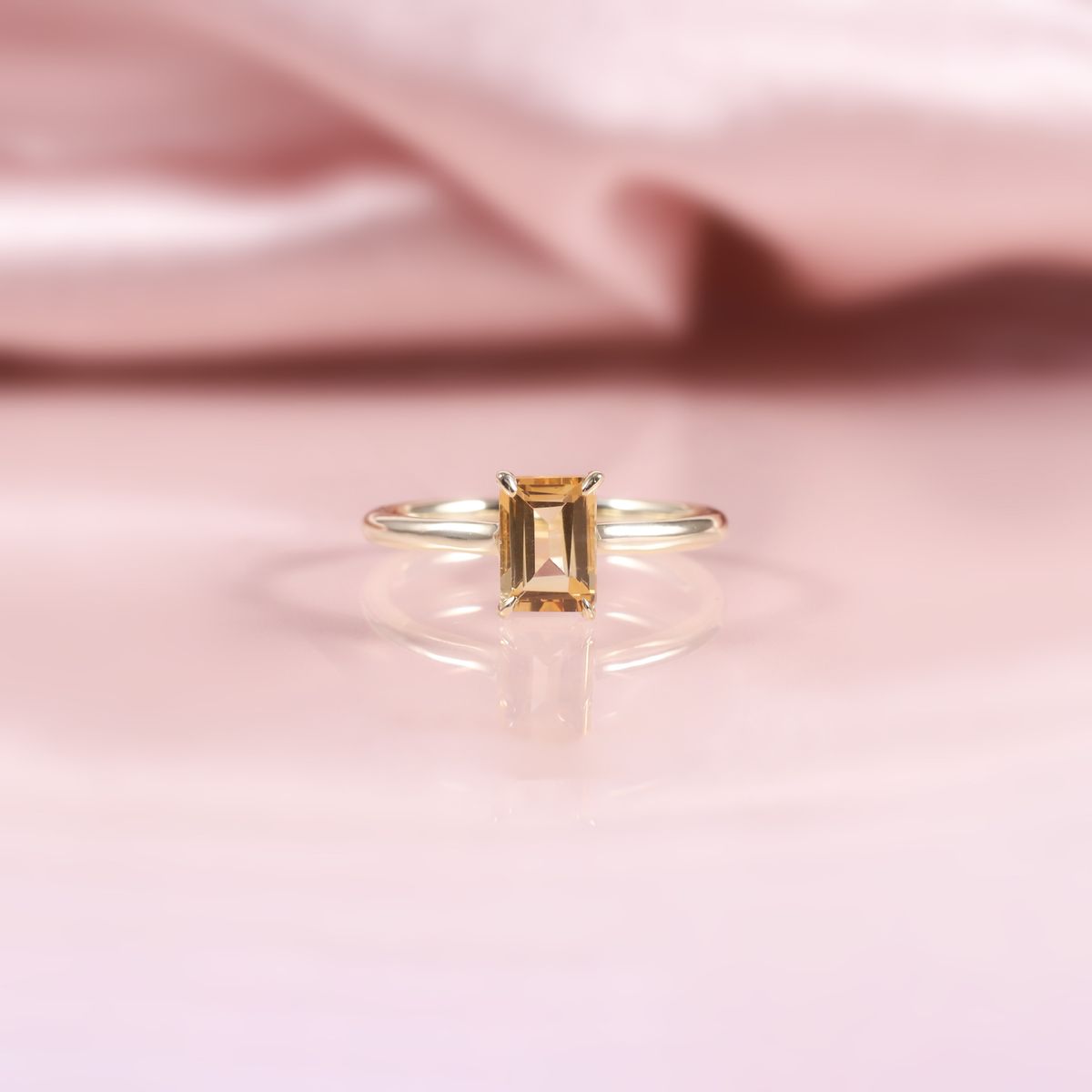 Small Fresh And Simple Ring Square S925 Sterling Silver Inlaid With Natural Colored Gemstones 1 Carat Ring Candy Color_voghion.com